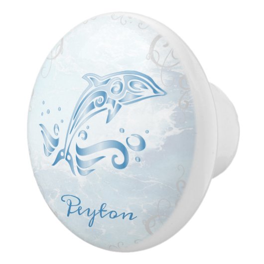 Blue Dolphin Personalisierte Keramik Knochen Keramikknauf (Rechts)
