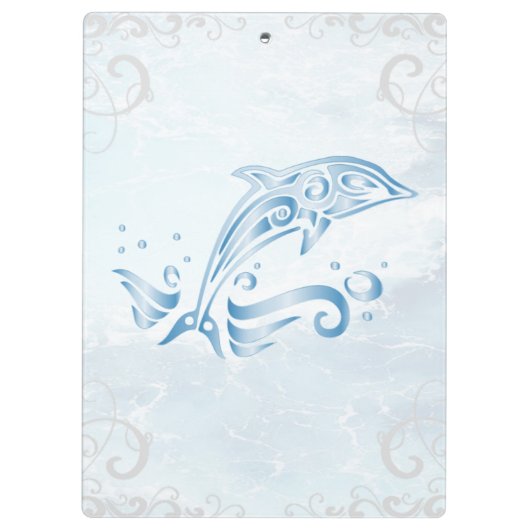 Blue Dolphin Personalisierte Zwischenablage Klemmbrett (Rückseite)