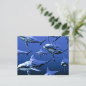 Blue Dolphin Postkarte (Stehend Vorderseite)