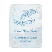 Blue Dolphin Save the Date Magnet (Vertikal)