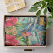 Blue Dolphin Tropical Floral & Butterfly Decoupage Seidenpapier (Geschenk)