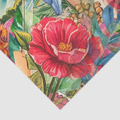 Blue Dolphin Tropical Floral & Butterfly Decoupage Seidenpapier (Detail)