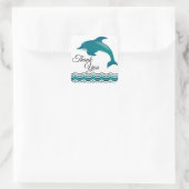 Blue Dolphin Vielen Dank Quadratischer Aufkleber (Tasche)