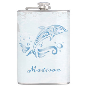 Blue Dolphin Vinyl Wrapped Flask Flachmann