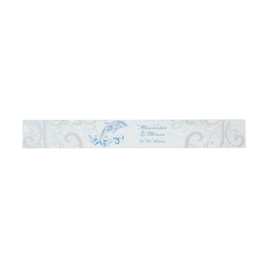 Blue Dolphin Wedding Invite Bly Band (Flach)