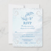 Blue Dolphin Wedding RSVP Card (Vorderseite)