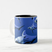 Blue Dolphin Zweifarbige Tasse (Vorderseite Links)