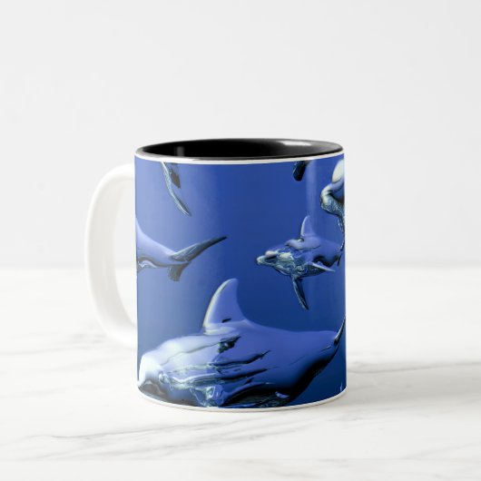 Blue Dolphin Zweifarbige Tasse (Vorderseite Links)