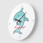 Blue Dolphins Leaping Thunder_Cove Große Wanduhr (Winkel)