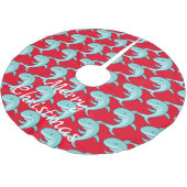 Blue Dolphins Leaping Thunder_Cove Polyester Weihnachtsbaumdecke (Schrägansicht)