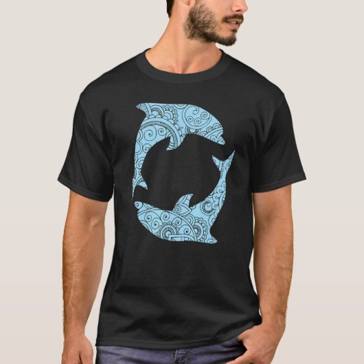 Blue Dolphins Mandala Top Summer Ocean Vibes Graph (Vorderseite)