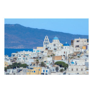 Blue Dome Churches, Griechisches Dorf Fotodruck