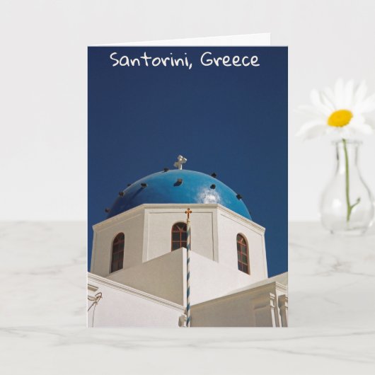 Blue dome, Santorini, Greece Karte (Kleine Pflanze)
