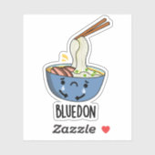 Blue-don Funny Udon Pun  Aufkleber (Blatt)