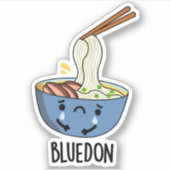 Blue-don Funny Udon Pun  Aufkleber (Vorderseite)