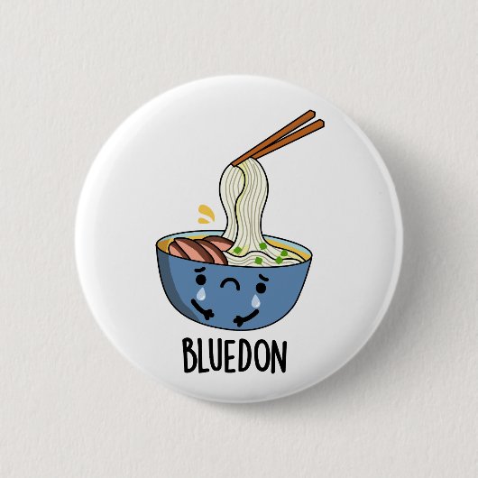 Blue-don Funny Udon Pun Button (Vorderseite)