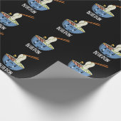 Blue-don Funny Udon Pun Dark BG Geschenkpapier (Ecke)