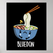 Blue-don Funny Udon Pun Dark BG Poster (Vorne)