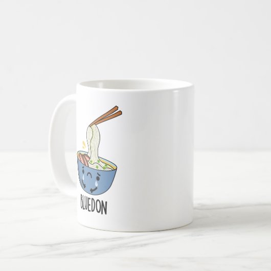 Blue-don Funny Udon Pun Kaffeetasse (Vorderseite Links)