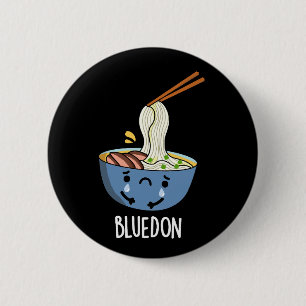 Blue-don Lustiger Udon-Wortwitz Dunkler Hintergrun Button
