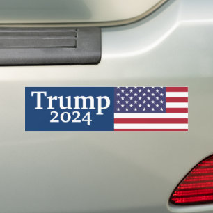 Blue Donald Trump 2024 American Flag Autoaufkleber