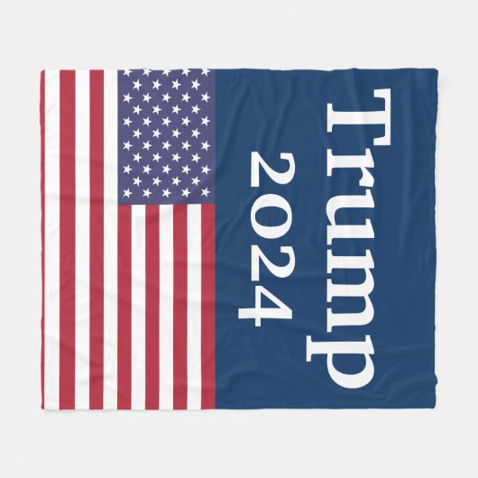 Blue Donald Trump 2024 American Flag Fleecedecke (Vorderseite (Horizontal))