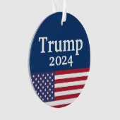 Blue Donald Trump 2024 American Flag Ornament (Vorderseite)
