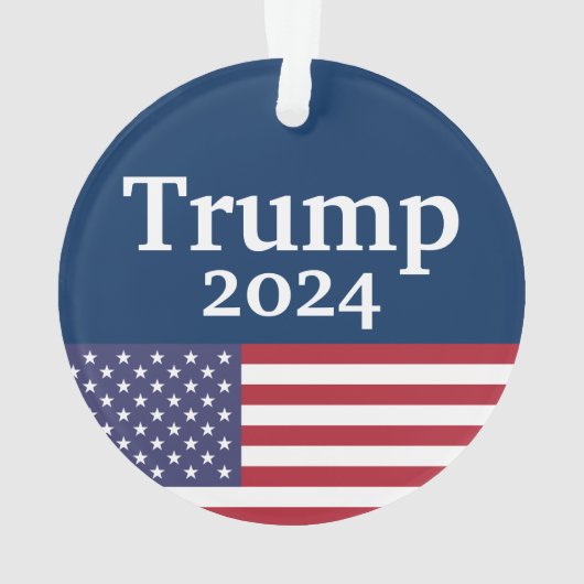 Blue Donald Trump 2024 American Flag Ornament (Rückseite)