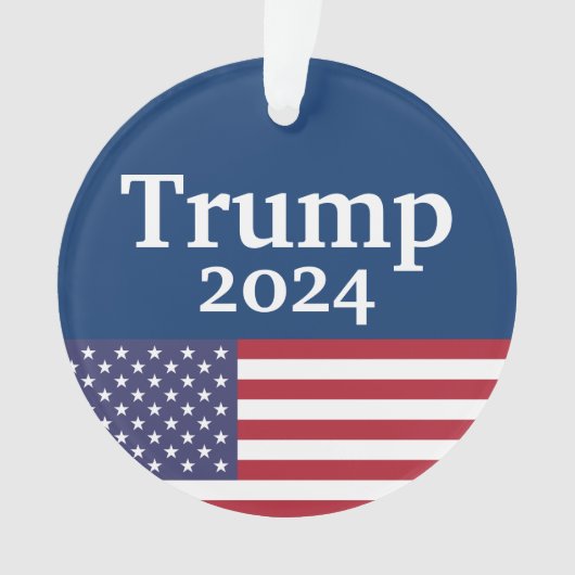 Blue Donald Trump 2024 American Flag Ornament (Vorderseite)
