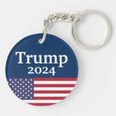 Blue Donald Trump 2024 American Flag Schlüsselanhänger (Rückseite)
