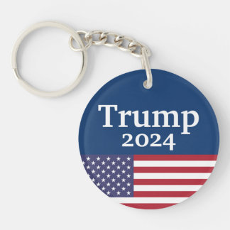 Blue Donald Trump 2024 American Flag Schlüsselanhänger
