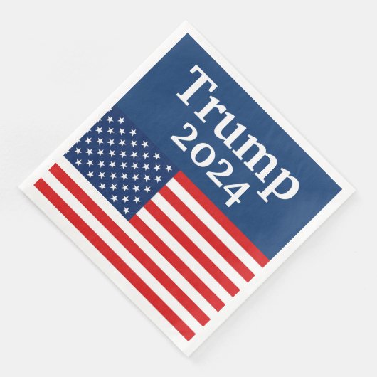 Blue Donald Trump 2024 American Flag Serviette (Ecke)