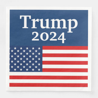 Blue Donald Trump 2024 American Flag Serviette