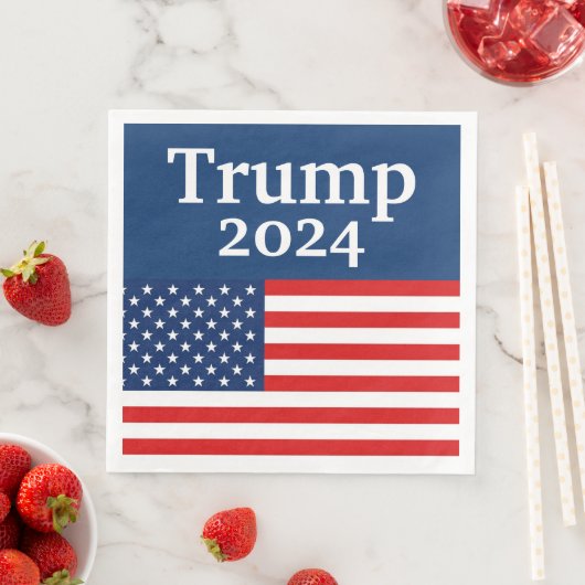 Blue Donald Trump 2024 American Flag Serviette (Beispiel)