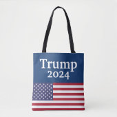 Blue Donald Trump 2024 American Flag Tasche (Vorderseite)