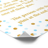 Blue Don't Say Baby Shower Game Sign Poster (Ecke)