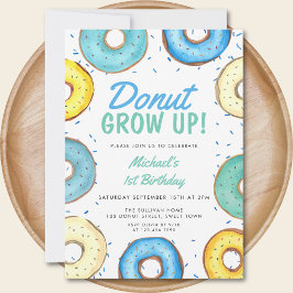 Blue Donut 1. Geburtstag Junge Donut wächst auf Einladung