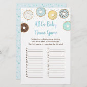 Blue Donut ABCs Baby Shower Name Game (Vorne/Hinten)