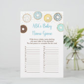 Blue Donut ABCs Baby Shower Name Game (Stehend Vorderseite)