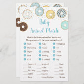 Blue Donut Baby Shower Animal Match Game (Vorne/Hinten)