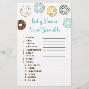 Blue Donut Baby Showroom Word Scramble Game