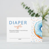 Blue Donut Baby Sprinkle Diaper Raffle Begleitkarte (Stehend Vorderseite)