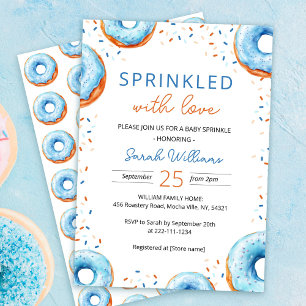 Blue Donut Baby Sprinkle Dusche Einladung
