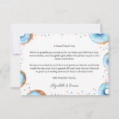 Blue Donut Baby Sprinkle Flat Danke Karte (Rückseite)