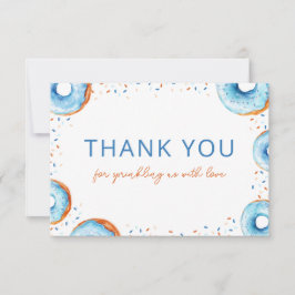 Blue Donut Baby Sprinkle Flat Danke Karte