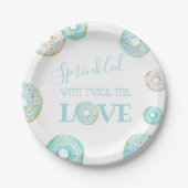 Blue Donut Baby Sprinkle Papierplatte Pappteller (Vorderseite)
