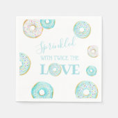 Blue Donut Baby Sprinkle Papierplatte Serviette (Vorderseite)