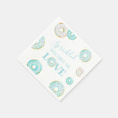 Blue Donut Baby Sprinkle Papierplatte Serviette (Ecke)