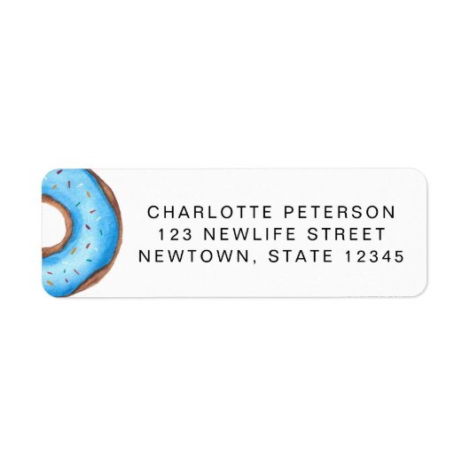 Blue Donut Baby Sprinkle Rücksendeadresse (Vorne)