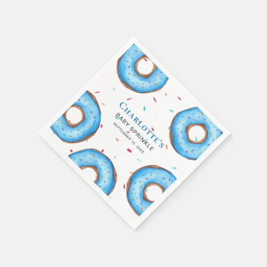 Blue Donut Baby Sprinkle Serviette (Ecke)